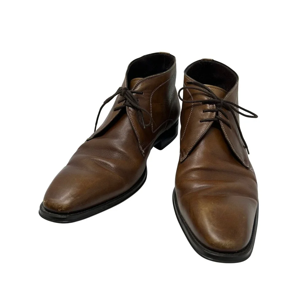 Mezlan Mens Brown Leather Chukka Boots Lace Up Ankle 18154 Size 10 M